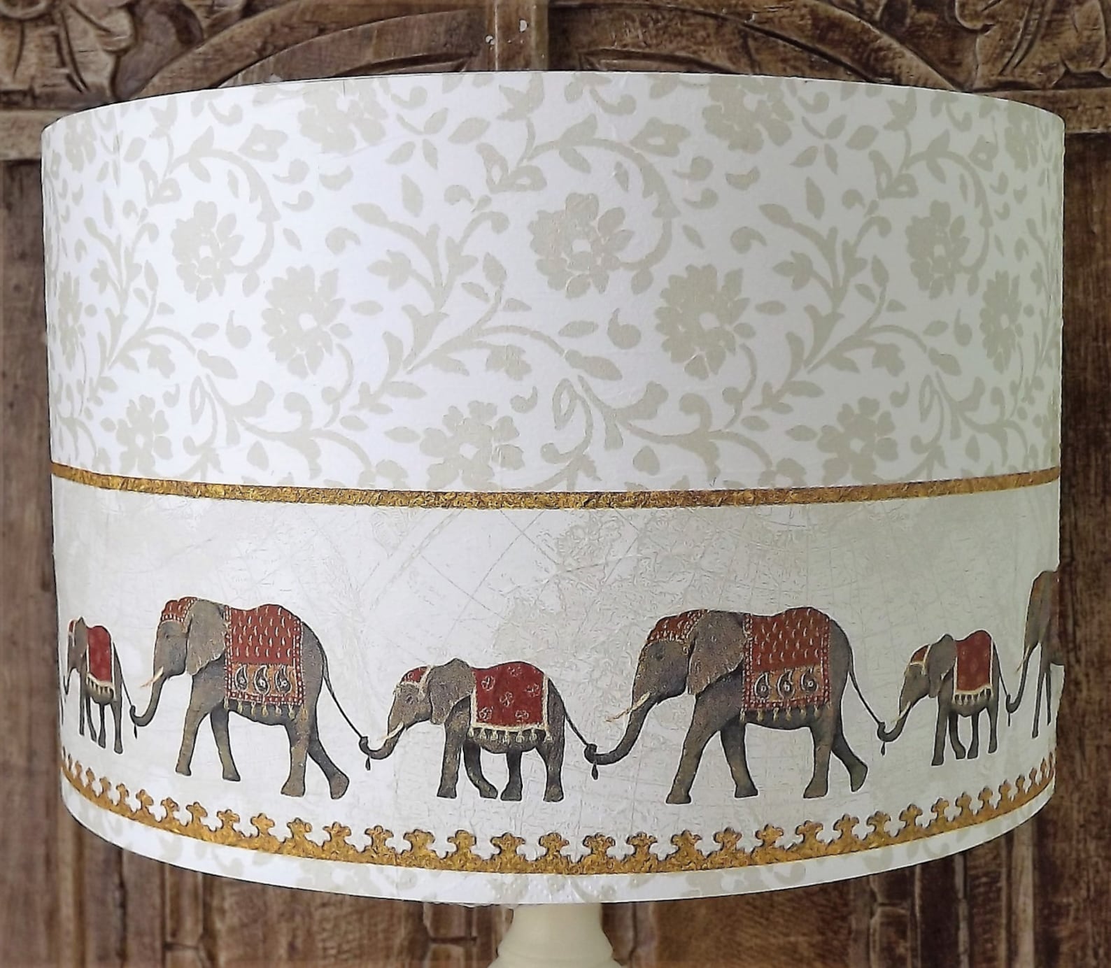 Elephant Train 2 Lampshade Shabby Chic Lamp Shade Vintage Etsy UK