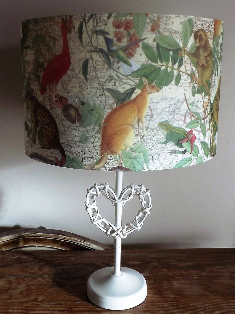 Exotic Animals Lampshade Shabby Chic Lamp Shade Vintage Etsy