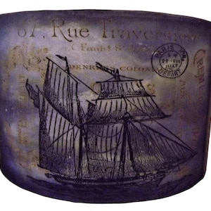 Night Ship Lampshade, antique style,vintage, Carte Postal,,postmarks and stamps Fatta da Mamma