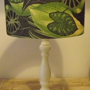 Dark Green Palm Leaf Lampshade, shabby chic,lime green tropical, Fatta da Mamma FREE GIFT image 4