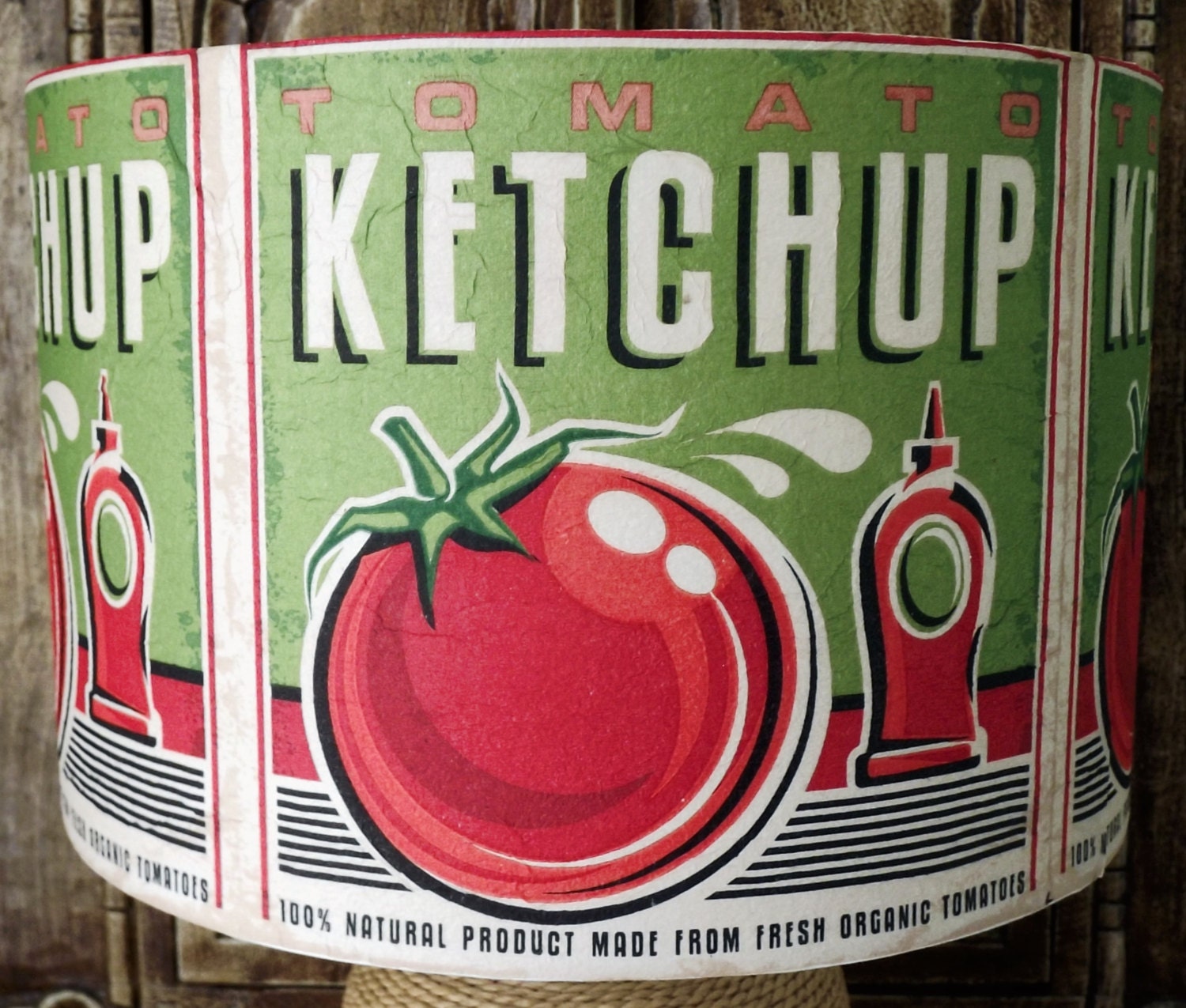 Ketchup Lampshade Retro Hip Kitchen Lamp Shade Lightshade Loft Etsy UK