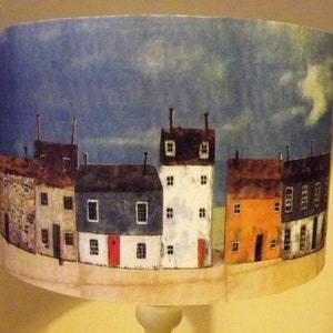 Village Street Lampshade,Shabby Chic , shaker style, rustic house, Free Gift