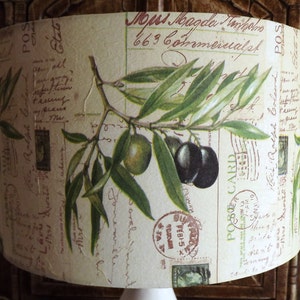 Shabby Chic Lamp Shade Carte Postal Olives lightshade Fatta da Mamma FREE GIFT