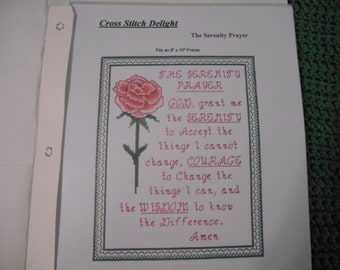 Counted Cross Stitch Pattern The Serenity Prayer - Instant Download PDF File