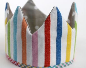 Corona di compleanno per bambini corona a strisce colorate