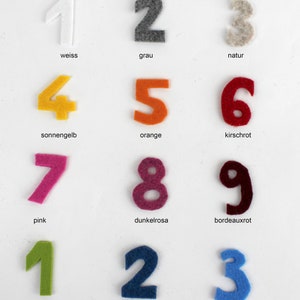 Felt numbers 1-9 for birthday crowns