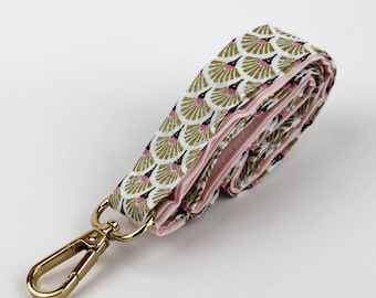 Lanyard design a ventaglio art deco, cinturino per cellulare in oro rosa