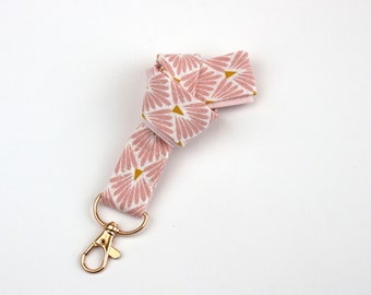 Lanyard art deco rosa-oro, tracolla per cellulare