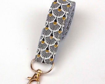 Artdeco gray-gold lanyard, mobile phone strap, compartments