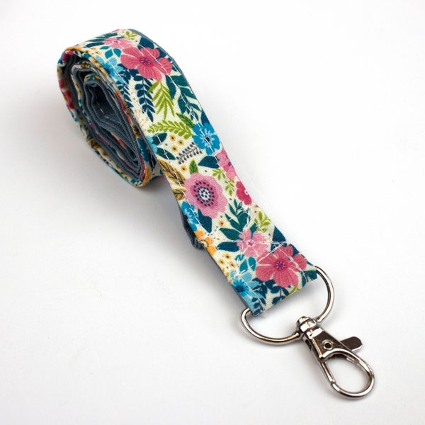 Lanyard, fleurs, romantique, flower power, sangle de téléphone portable