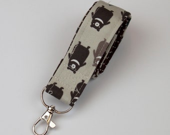 Lanyard kawaii orsetti nella foresta, laccetto per cellulare