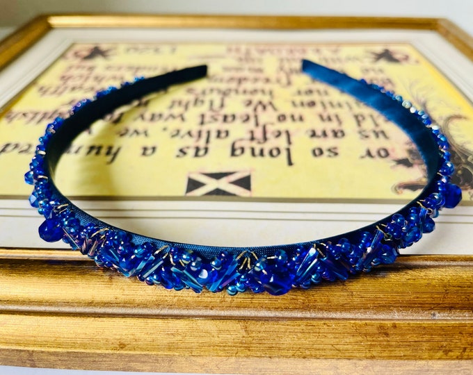Blue Bow Hairband with Crystal Logo main image 1