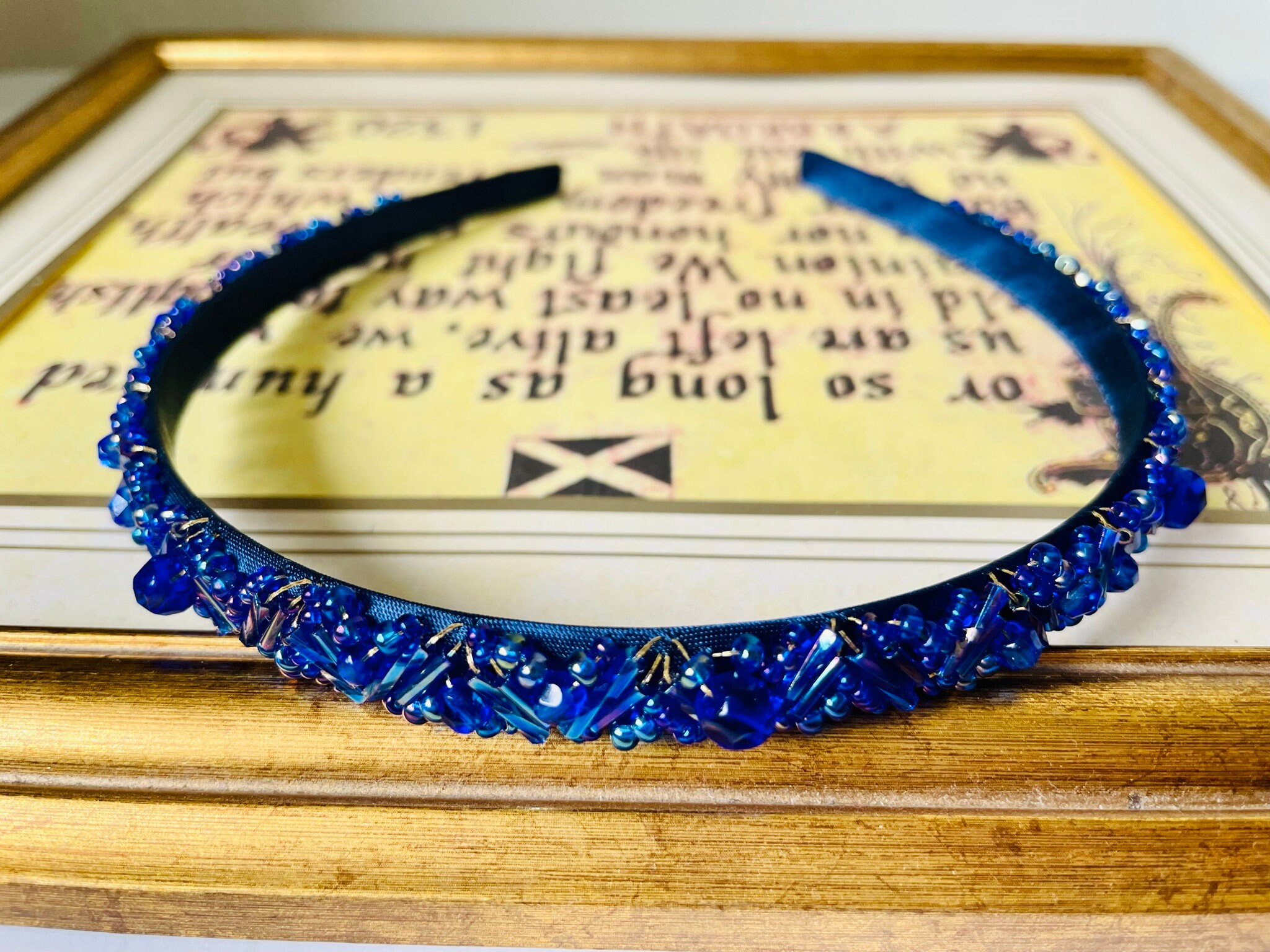 Jeweled Blue Headband - Etsy UK display picture 2