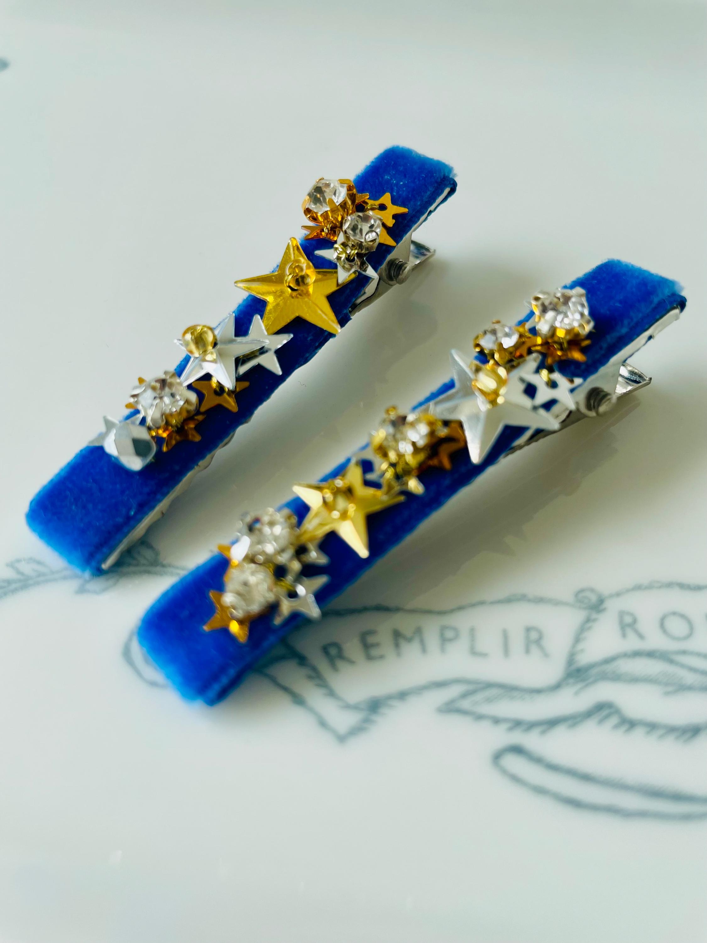 Royal blue hair pins gold - Etsy 日本