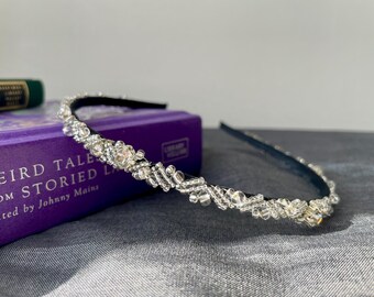 Elegante fascia per capelli da sposa colorata con strass, copricapo Boho, fasce in cristallo verde per accessori da donna, gioielli  36
