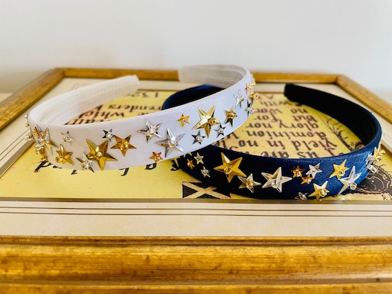 Simple Celestial Stars Gold Silver Sequined White/navy  display picture 2
