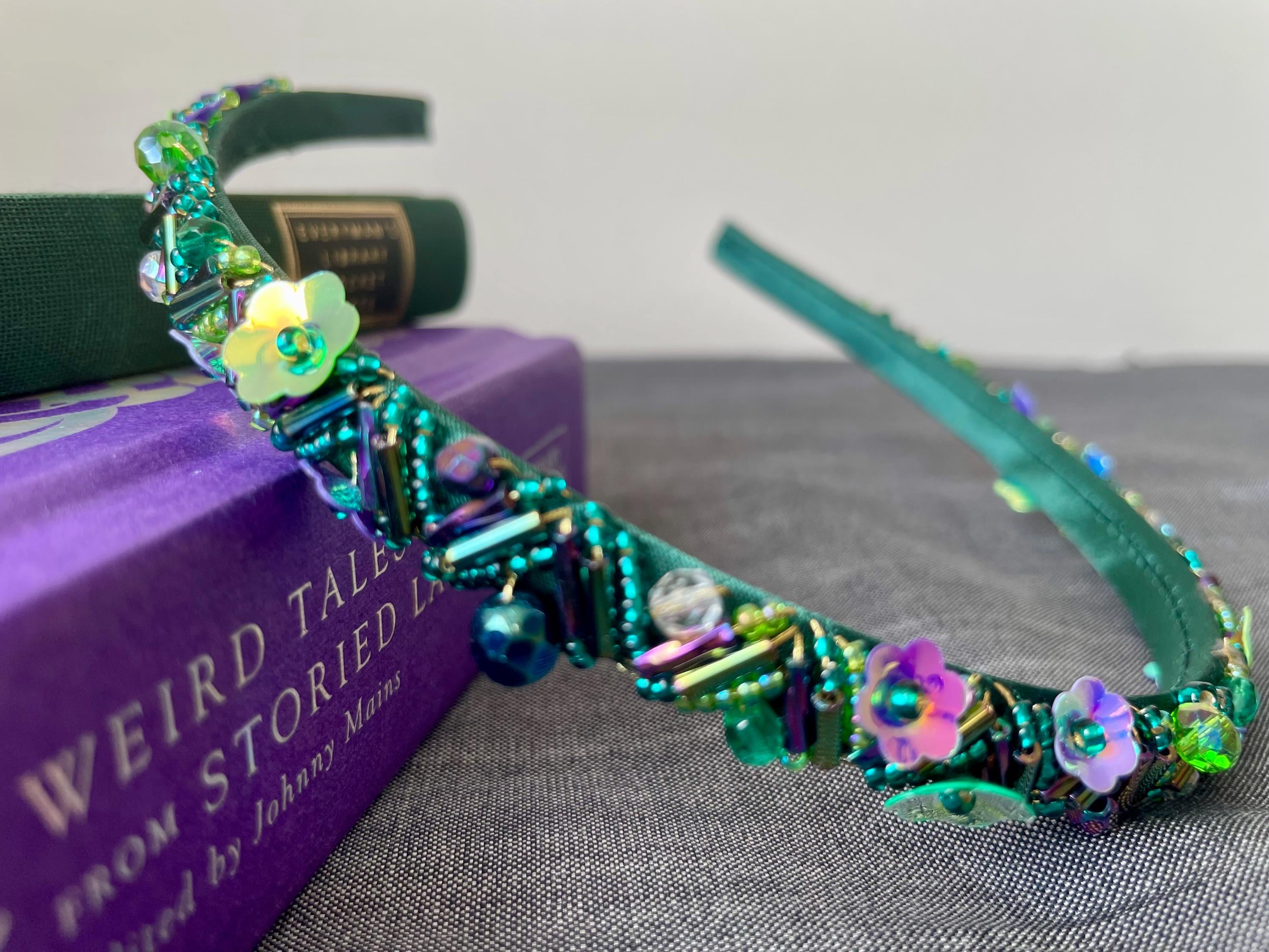 Samt-Stirnband Für Damen & Mädchen – 4 Cm Breit, Gepolstert, 38 Cm Innen, In Emeraldgrün