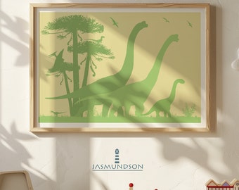 Dinosaur Nursery Image Téléchargement numérique Impression instantanée Salle de jeux