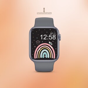 Apple Watch Wallpaper Rainbow Wallpaper Téléchargement numérique Couleurs de bonbons ludiques image 9