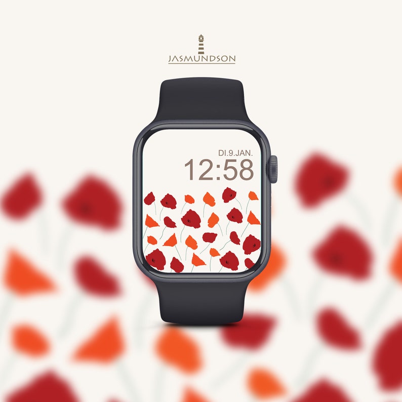Apple Watch Wallpaper Coquelicots Fond décran Téléchargement numérique Fleurs sauvages image 5