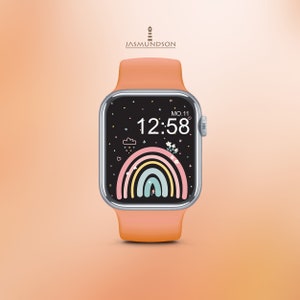 Apple Watch Wallpaper Rainbow Wallpaper Téléchargement numérique Couleurs de bonbons ludiques image 8