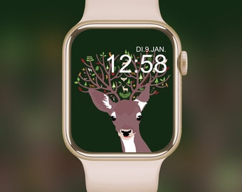 Apple Watch Wallpaper Background Image Cerf Téléchargement numérique Roebuck Deer