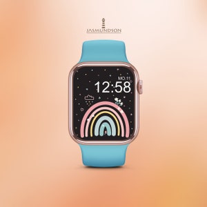 Apple Watch Wallpaper Rainbow Wallpaper Téléchargement numérique Couleurs de bonbons ludiques image 7