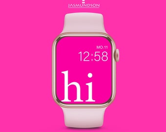 Hi Apple Watch Wallpaper Hintergrundbild digitaler Download Pink