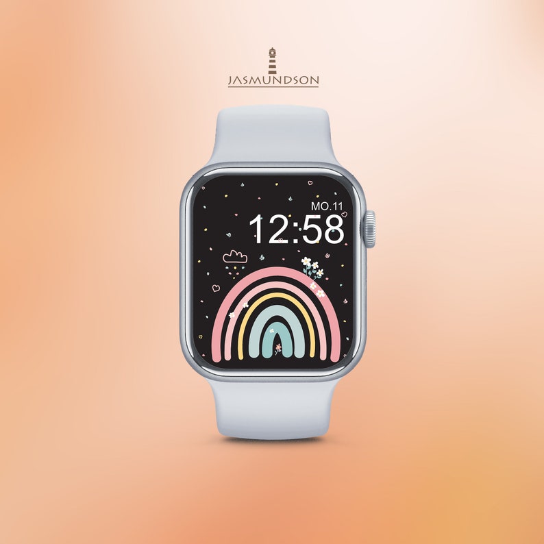 Apple Watch Wallpaper Rainbow Wallpaper Téléchargement numérique Couleurs de bonbons ludiques image 10