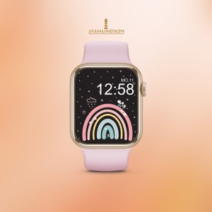 Apple Watch Wallpaper Rainbow Wallpaper Téléchargement numérique Couleurs de bonbons ludiques image 6