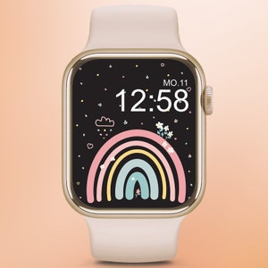 Apple Watch Wallpaper Rainbow Wallpaper Digital Download Playful Candy Colors image 1