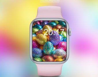Fond d’écran de Pâques Apple Watch Wallpaper Téléchargement numérique Glitter