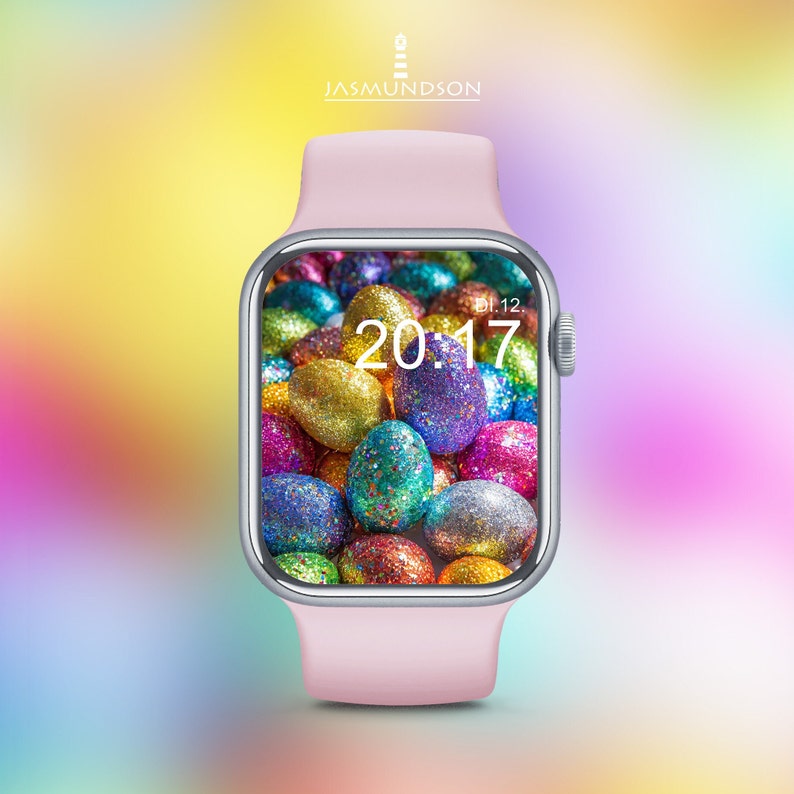 Fond décran de Pâques Apple Watch Wallpaper Téléchargement numérique Glitter image 1