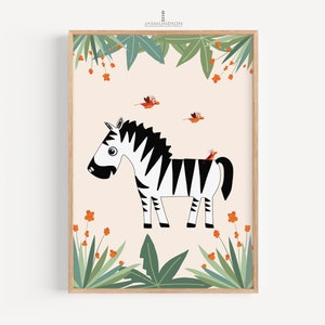 Safari Nursery Image Zebra Digital Download Instant Print image 1