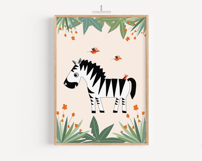 Safari Nursery Image Zebra Digital Download Instant Print image 1