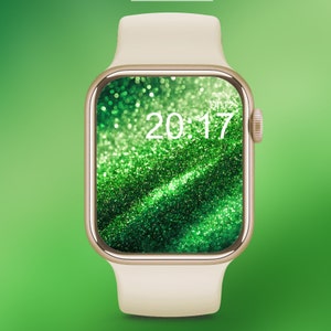 St Patricks Day Apple Watch Wallpaper Background Image Téléchargement numérique Glitter Glitter image 1