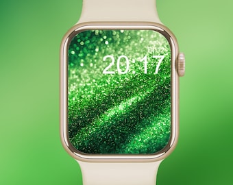 Immagine di sfondo per Apple Watch del giorno di San Patrizio Download digitale Glitter Glitter