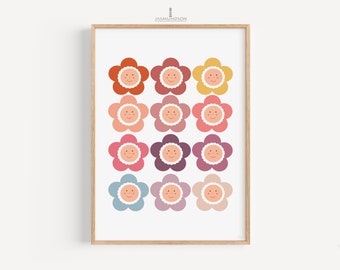 colorful flowers nursery picture digital download instant print flower poster many sizes