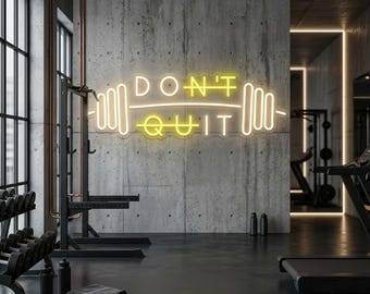Neonreclame "Niet Opgeven": Motiverende LED-wanddecoratie, sportschooldecoratie