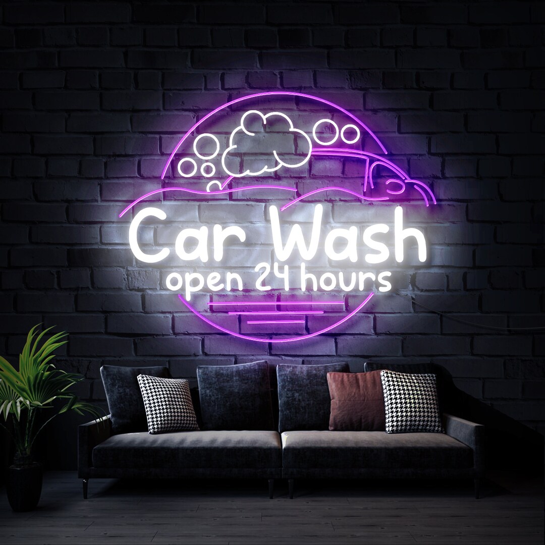 Custom Car Wash Neon Sign,car Wash Shop Logo Led Sign,car Cleaning Logo
