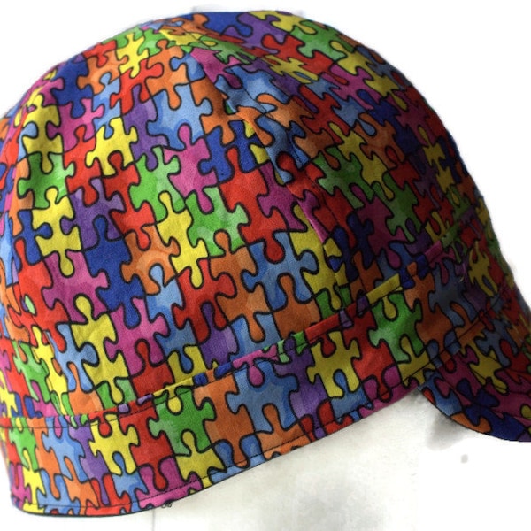 jigsaw puzzle welding hat/reversible welding cap