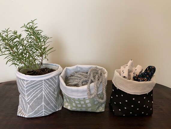 Mini Fabric Container. Fabric Basket. Storage Organizer. Soft | Etsy