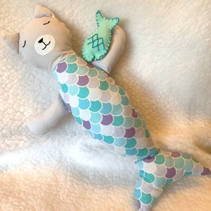Mermaid Cat. Mermaid Toy. Mermaid Stuffie. Mermaid Stuffed Animal.
