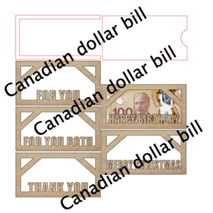 KANADISCHER Dollarschein Geldhalter SVG digitale Datei