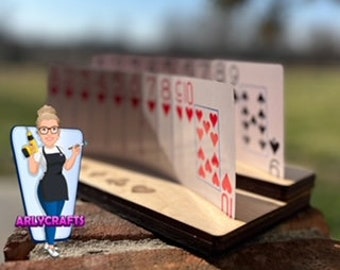 Digital file*  Double Layer Playing Card Holder with CURVE - can be two separate units