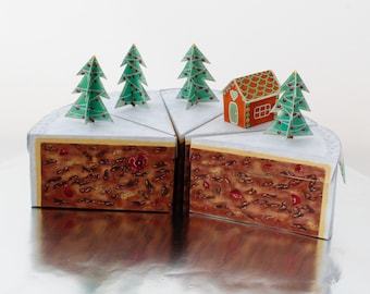 Christmas Cake Favor Box: Printable Party Decor (Digital Download)