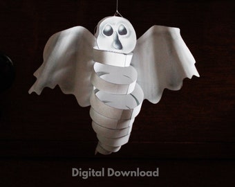 Printable Ghost Halloween Decoration, Instant Download Ghost Model to print and make at home, Paper Craft