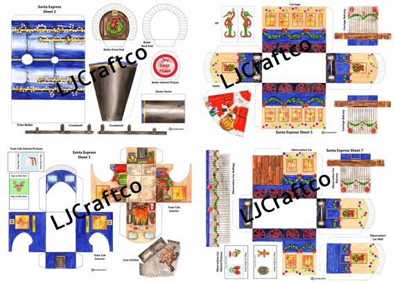 Model Train Christmas Advent Calendar, Santa Express Paper Kit, Xmas Candy  Favor Box, Christmas Gift Box, Printable Christmas Decoration - Etsy