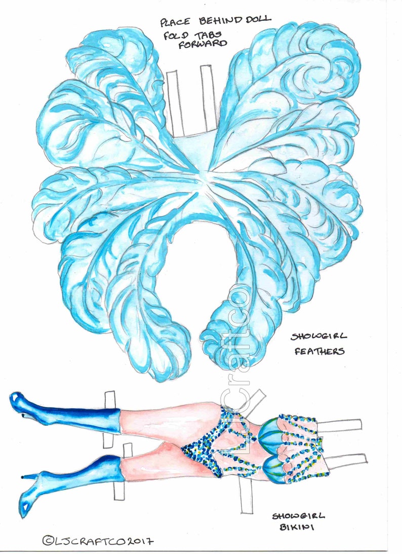 Drag Queen Paper Doll Instant Digital Download Showgirl Etsy