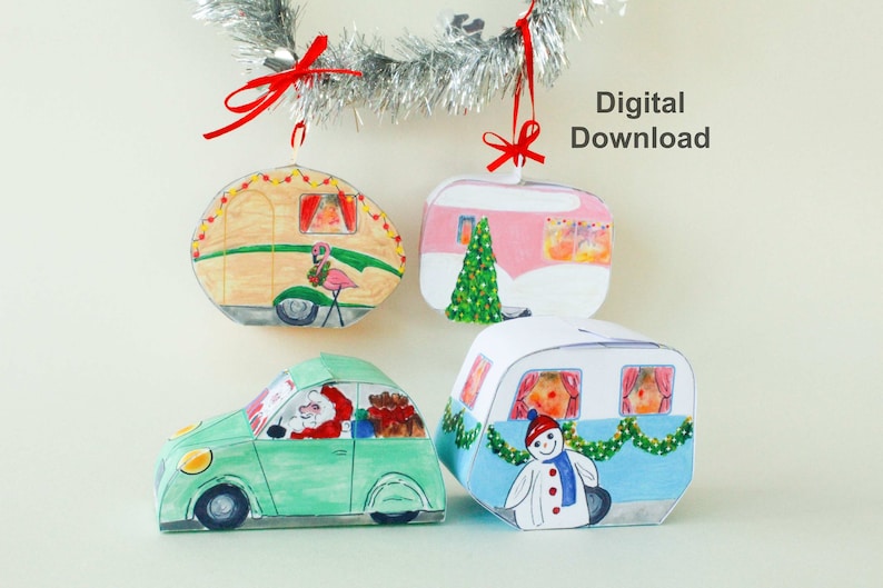 Electronic Down load Retro Caravan Xmas Decorations, Typical Caravan Holiday seasons Sweet Box Package, Printable Xmas Ornaments, Do-it-yourself Cute Box photograph regarding Printable Christmas Decorations known as Electronic Down load Retro Caravan Xmas Decorations, Traditional Caravan Holiday seasons Sweet Box Package, Printable Xmas Ornaments, Do it yourself Cute Box